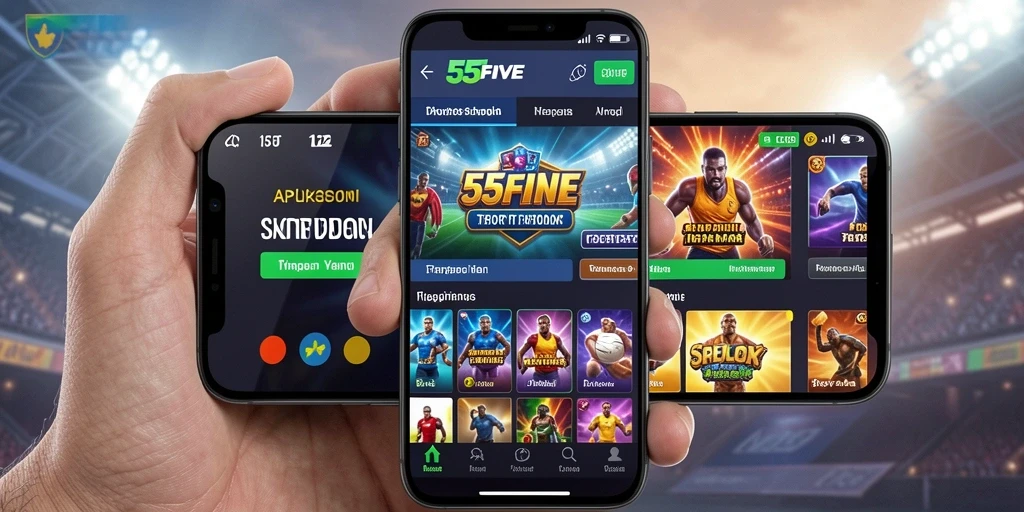 Tampilan gameplay aplikasi Sportsbook 55FIVE yang menarik dan interaktif.