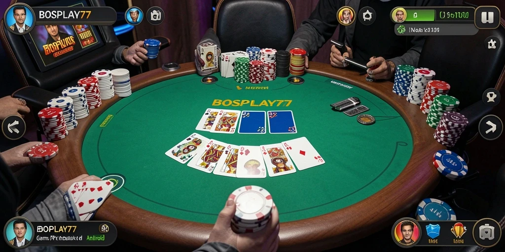 Tampilan gameplay Poker yang menarik di BOSPLAY77.
