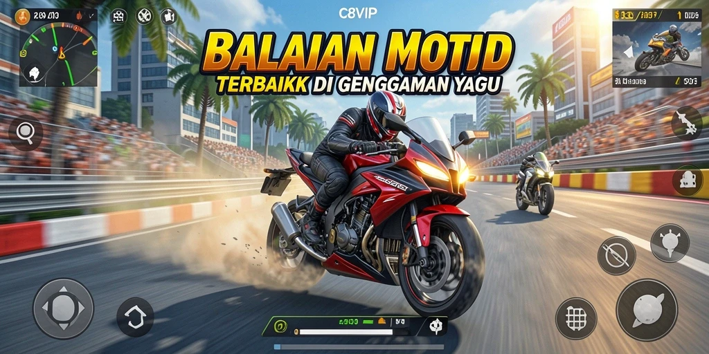 Tampilan menarik dari gameplay balapan motor C8VIP.