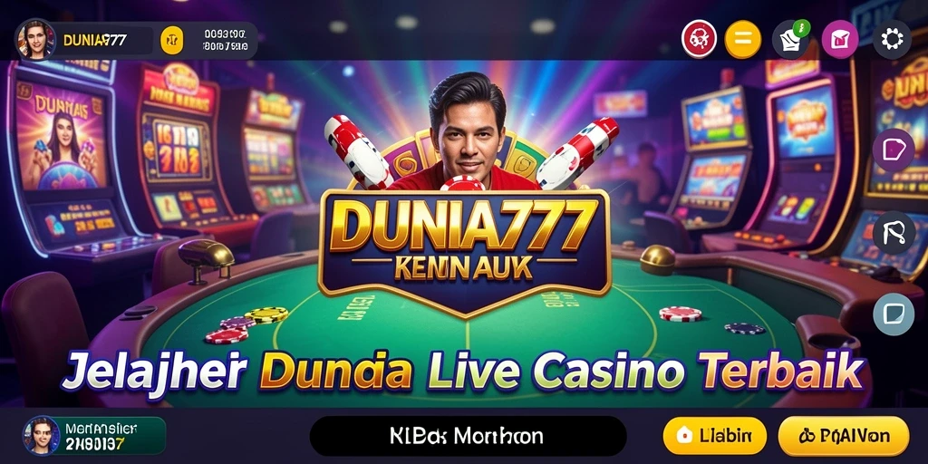 Tampilan gameplay Live Casino yang menarik dan interaktif di DUNIA777.