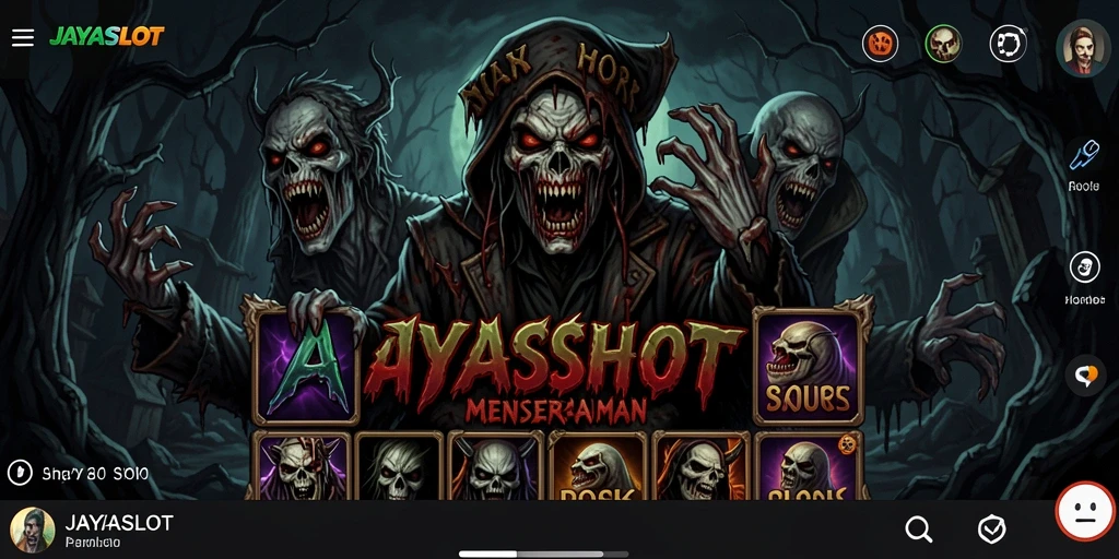 Tampilan menyeramkan dari gameplay JAYASLOT yang mendebarkan.