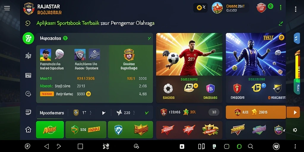 Tampilan menarik dari gameplay taruhan olahraga RAJASTAR.