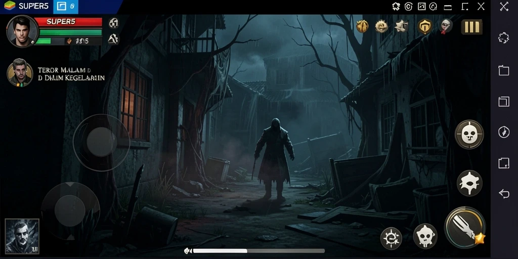 Tampilan mencekam dari gameplay SUPER5 yang menguji keberanian.