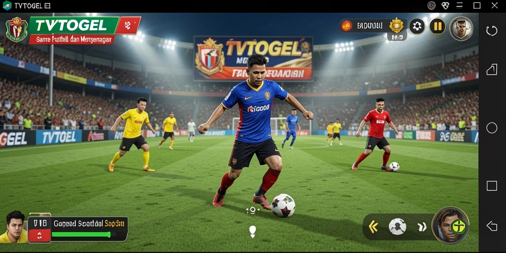 Tampilan gameplay menarik dari <strong>TVTOGEL</strong> dalam aksi sepak bola.